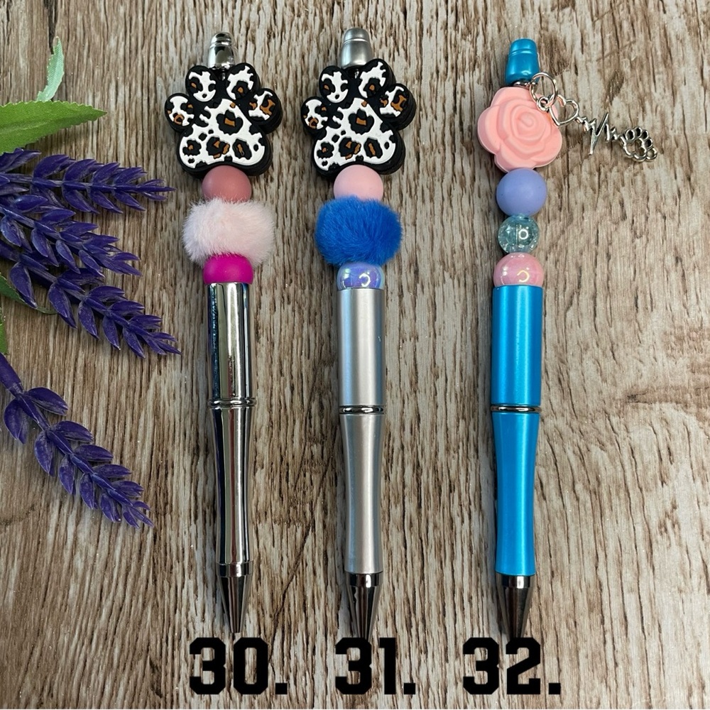 Handcrafted Dog Paw Pens Beaded Unique Artisan Gifts Office Accessories